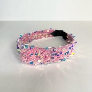 Pink Knot Sequin Headband